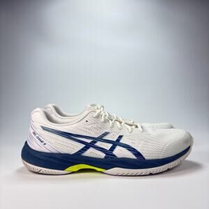 ASICS Gel-Game 9 White Blue Tennis Shoes Court Sport 1041A337 Men's Size 11.5